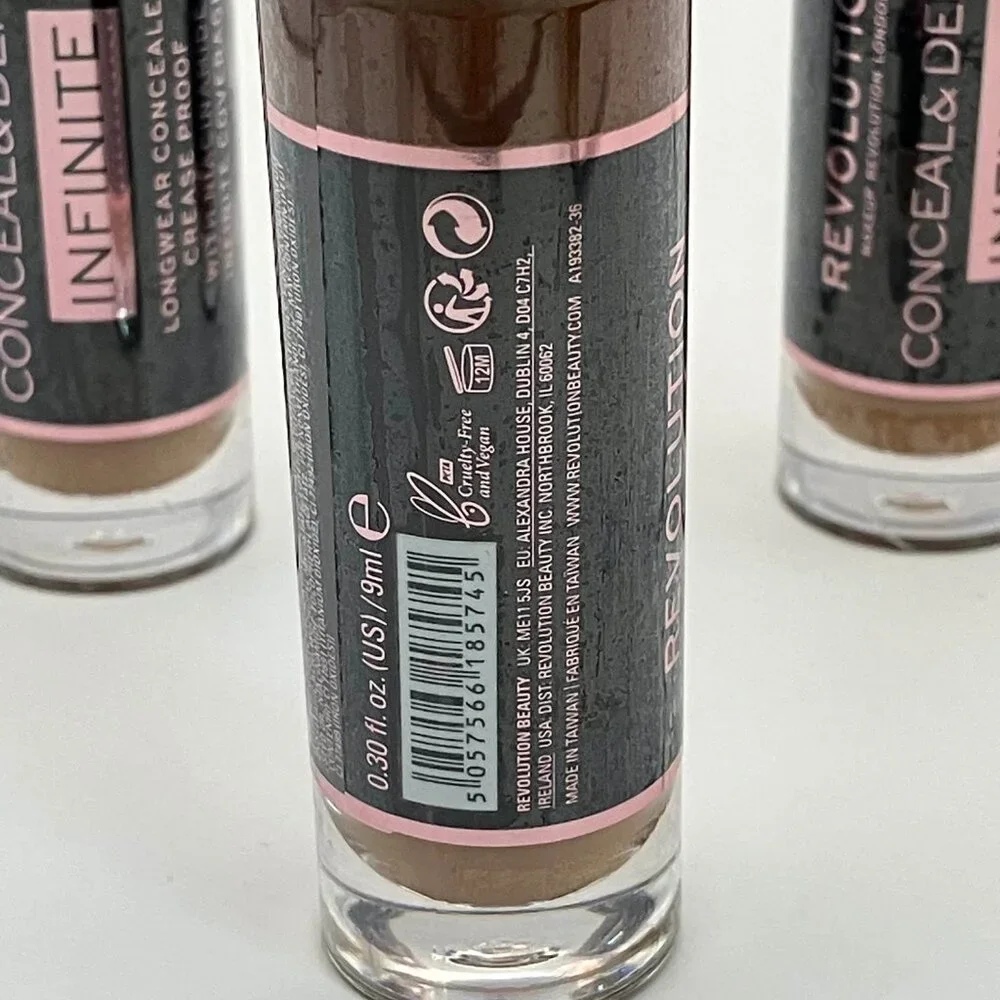 Makeup Revolution Conceal & Define Infinite Long wear C13 Concealer 0.30 OZ 3Pcs